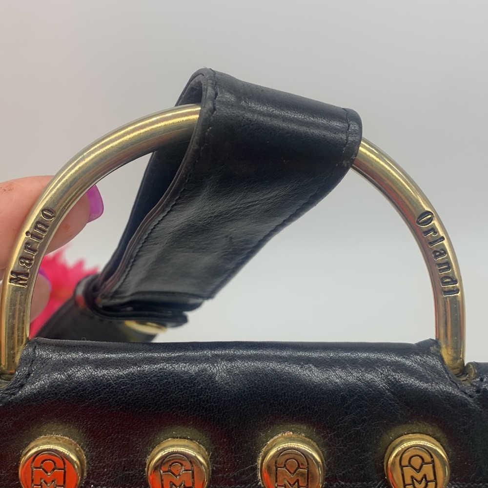 Marino Orlandi Stunning Black Gold Vintage Quality Leather Back Made in Italy - Picture 5 of 17